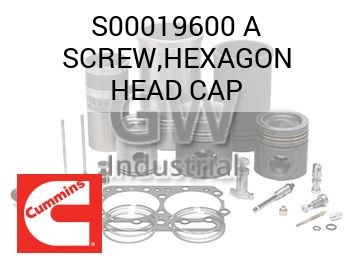 SCREW,HEXAGON HEAD CAP — S00019600 A