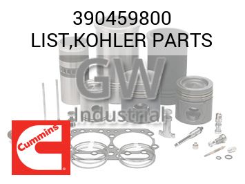 LIST,KOHLER PARTS — 390459800