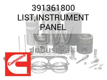 LIST,INSTRUMENT PANEL — 391361800