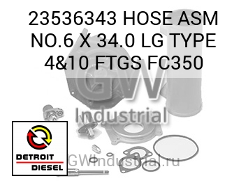 HOSE ASM NO.6 X 34.0 LG TYPE 4&10 FTGS FC350 — 23536343