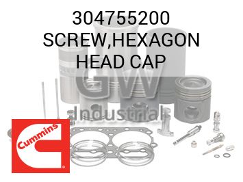 SCREW,HEXAGON HEAD CAP — 304755200