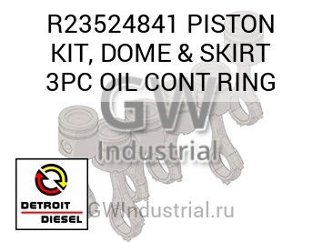 PISTON KIT, DOME & SKIRT 3PC OIL CONT RING — R23524841