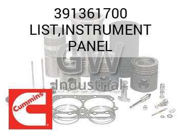 LIST,INSTRUMENT PANEL — 391361700
