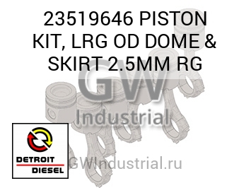 PISTON KIT, LRG OD DOME & SKIRT 2.5MM RG — 23519646
