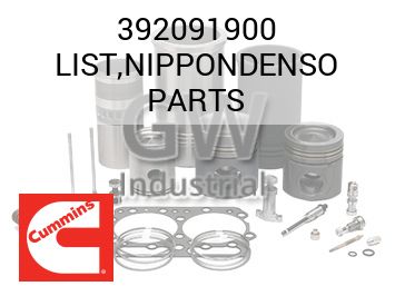 LIST,NIPPONDENSO PARTS — 392091900