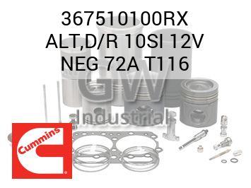 ALT,D/R 10SI 12V NEG 72A T116 — 367510100RX