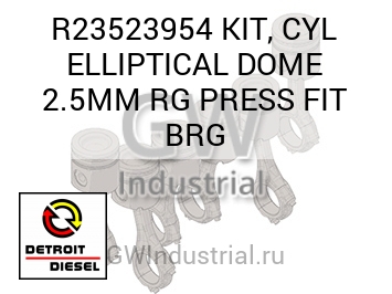 KIT, CYL ELLIPTICAL DOME 2.5MM RG PRESS FIT BRG — R23523954