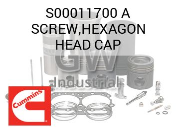 SCREW,HEXAGON HEAD CAP — S00011700 A