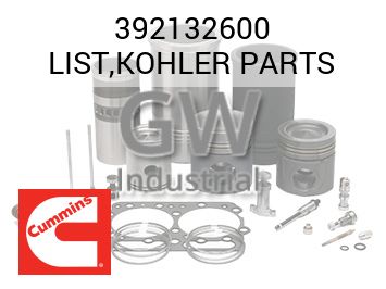 LIST,KOHLER PARTS — 392132600