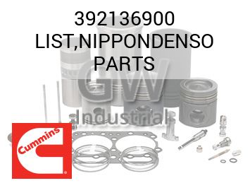 LIST,NIPPONDENSO PARTS — 392136900