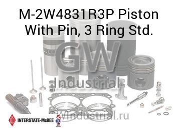 Piston With Pin, 3 Ring Std. — M-2W4831R3P