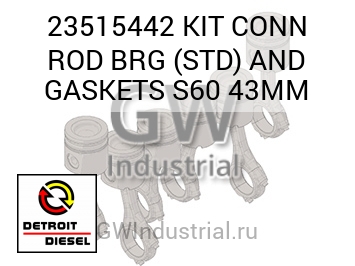 KIT CONN ROD BRG (STD) AND GASKETS S60 43MM — 23515442