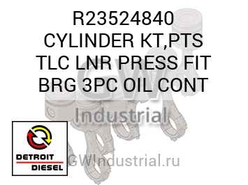 ЦИЛИНДР (ПОДШИПНИК (ТРЕНИЯ) МАСЛЯН.) KT PTS TLC LNR  FIT 3PC CONT